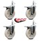 Service Caster 5'' Nylon Swivel 7/16'' Grip Ring Stem Caster Set with Total Lock Brake, 4PK SCC-GRTTL20S514-NYS-716138-4 - alternate 4